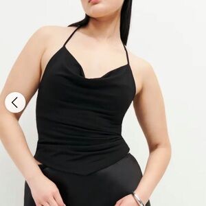 Reformation Black Cowl Neck Camisole